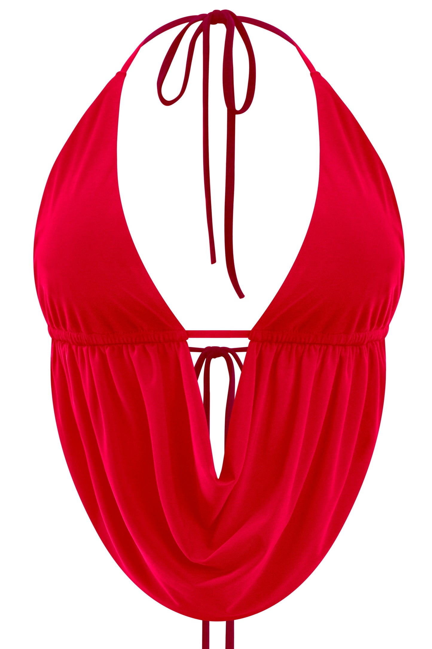 MOLLY OPEN BACK CROP TOP - RED
