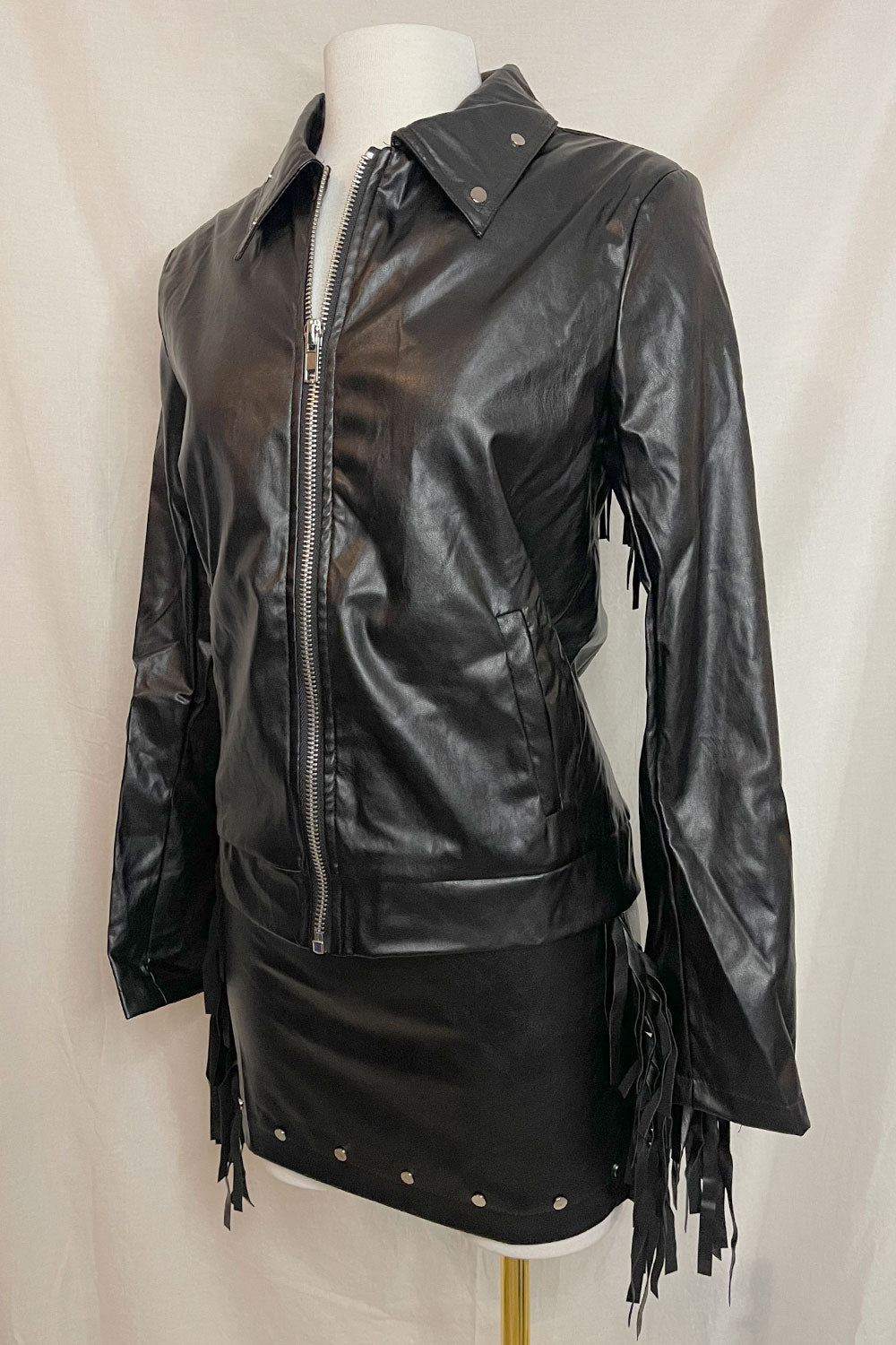 CHELSIE FRINGE LEATHER JACKET