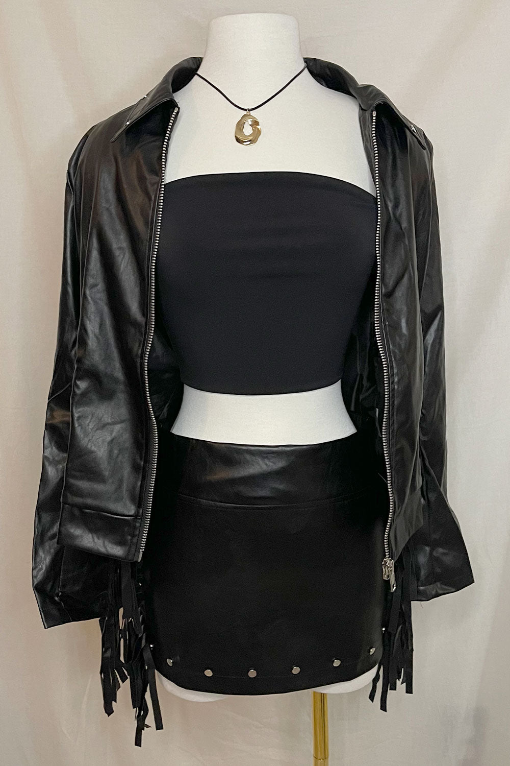 CHELSIE FRINGE LEATHER JACKET