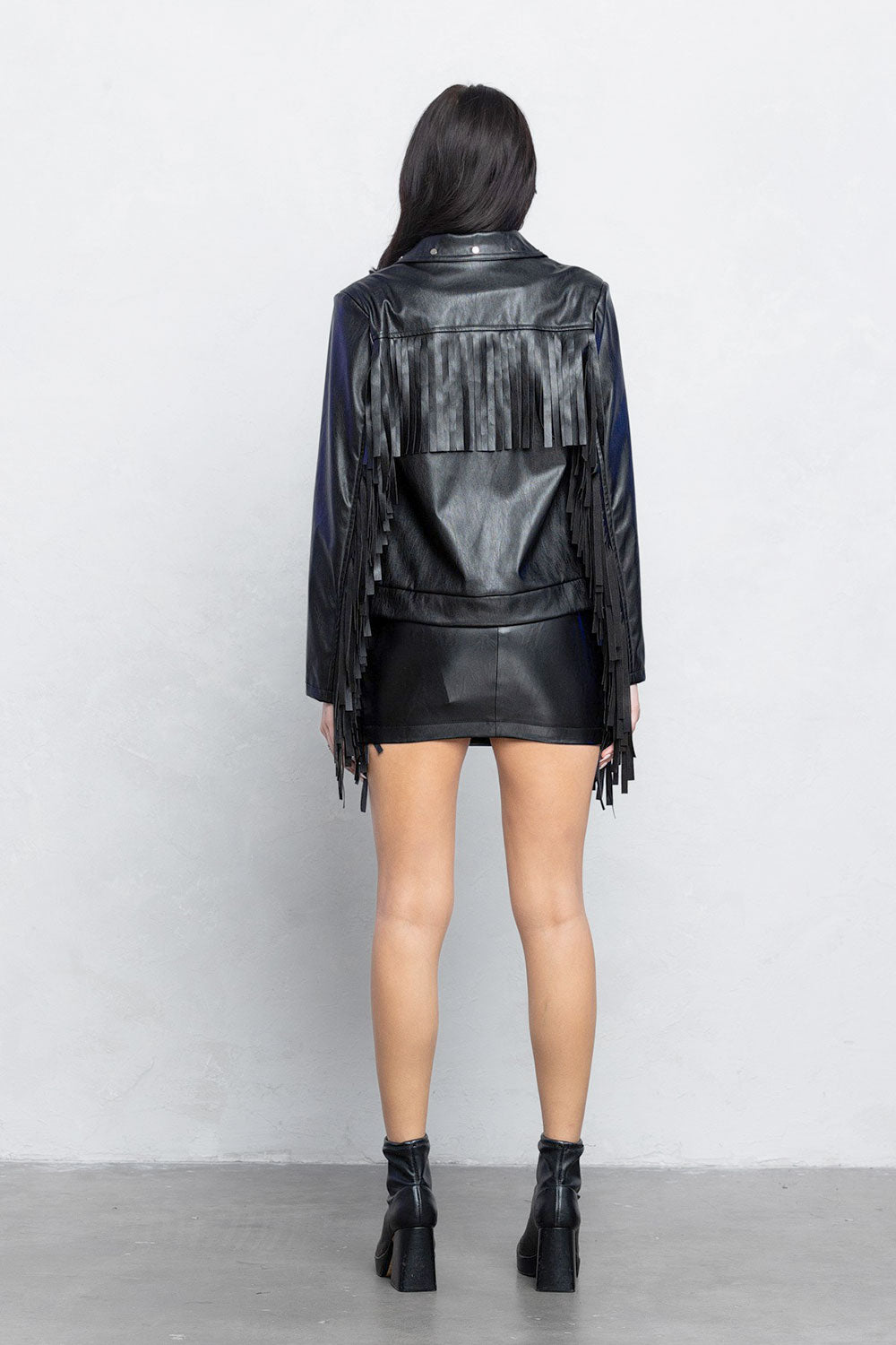 CHELSIE FRINGE LEATHER JACKET