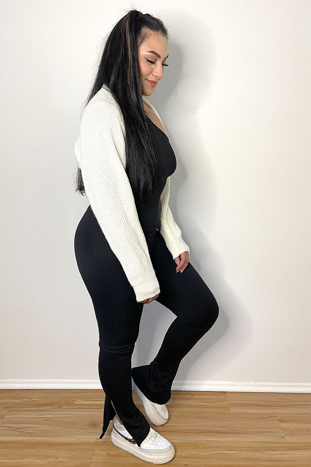 DORA SWEATER KNIT BOLERO CARDIGAN - CREAM