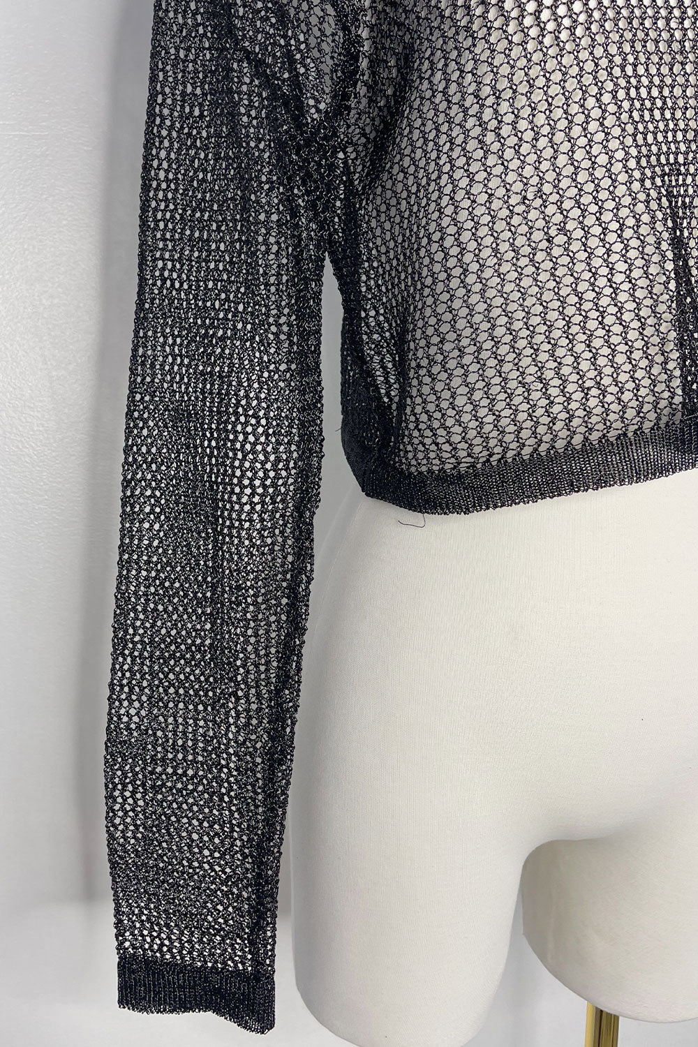 ESTEFANIA SHEER METALLIC TOP