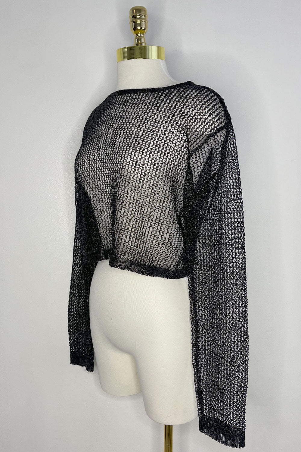 ESTEFANIA SHEER METALLIC TOP