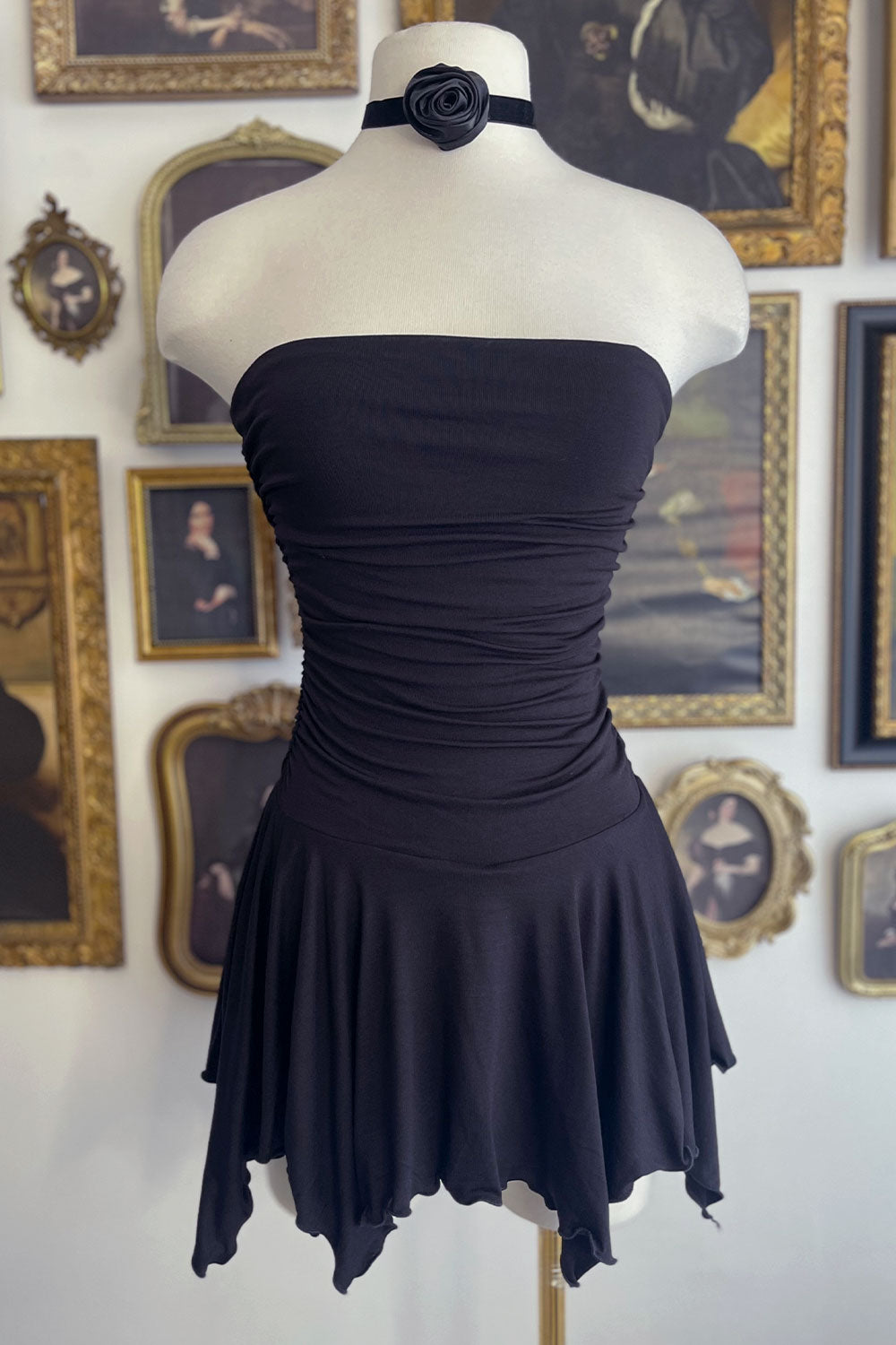 HALEY STRAPLESS RUCHED MINI DRESS Small / Black HALEY STRAPLESS RUCHED MINI DRESS Small / Black