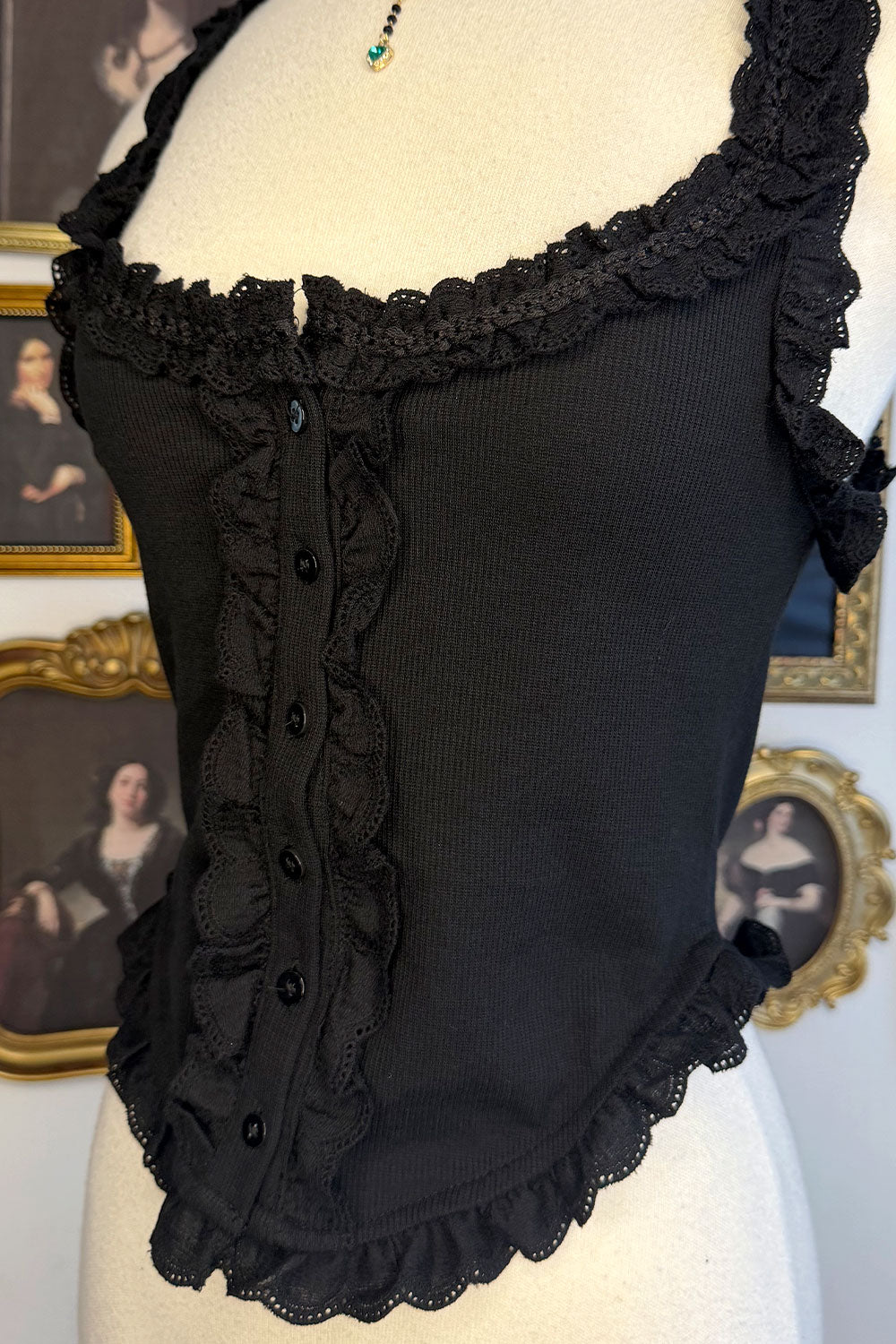HEATHER RUFFLED TANK TOP