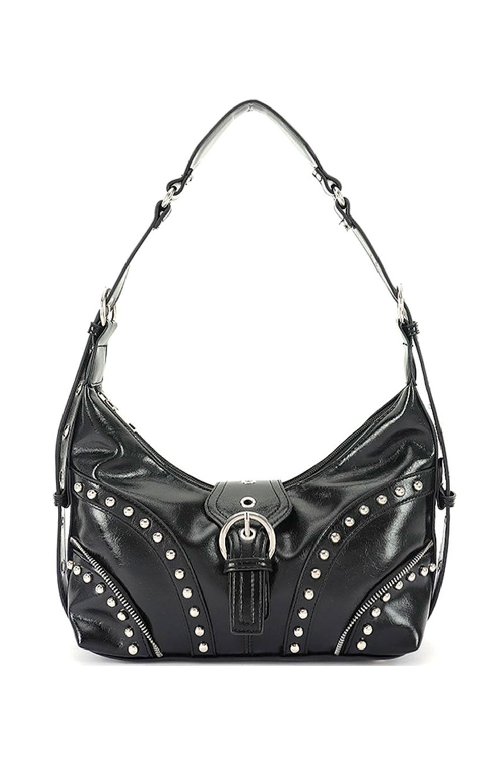 HOLLYWOOD FAUX LEATHER METAL PURSE