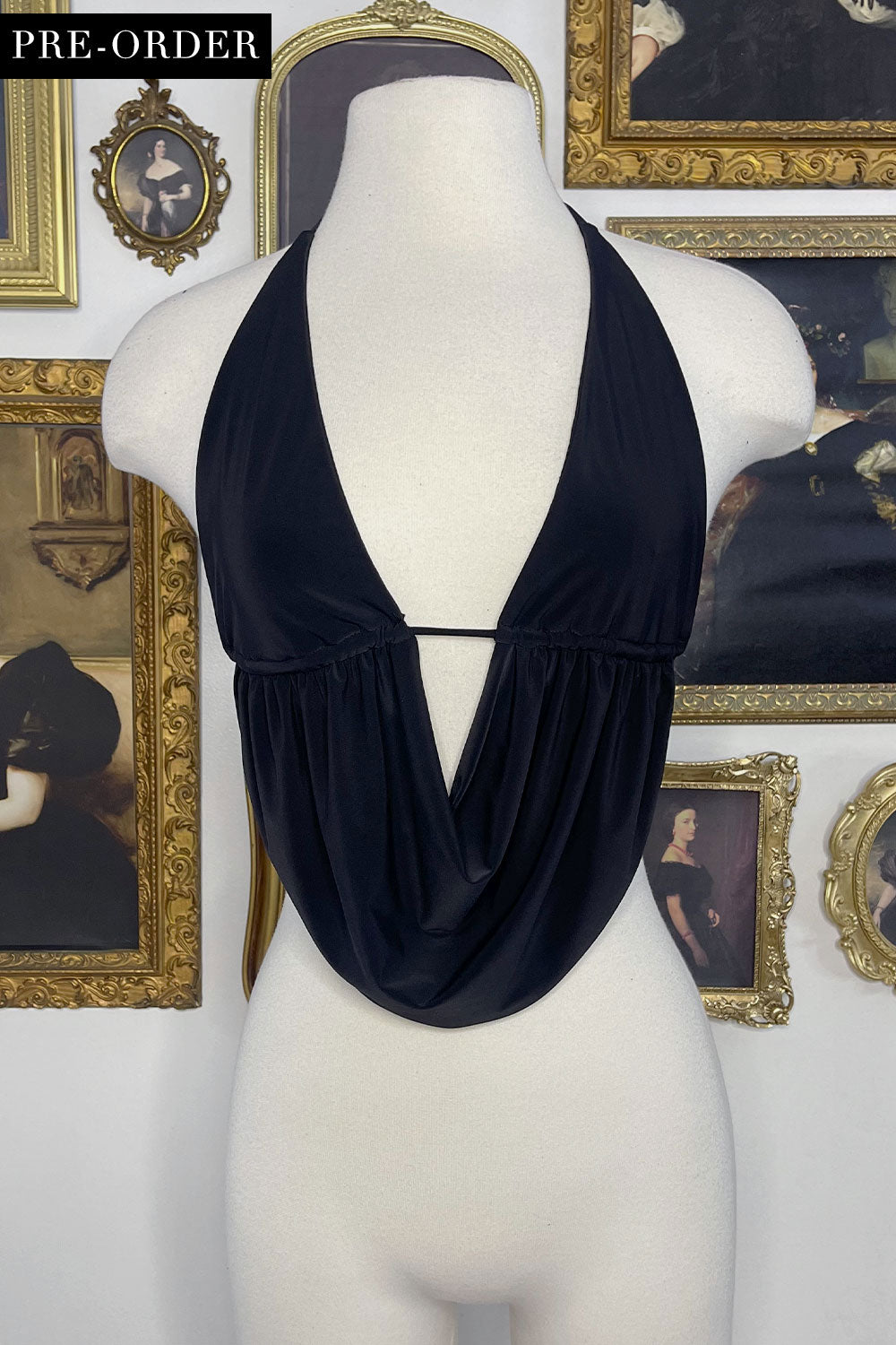MOLLY OPEN BACK CROP TOP - BLACK