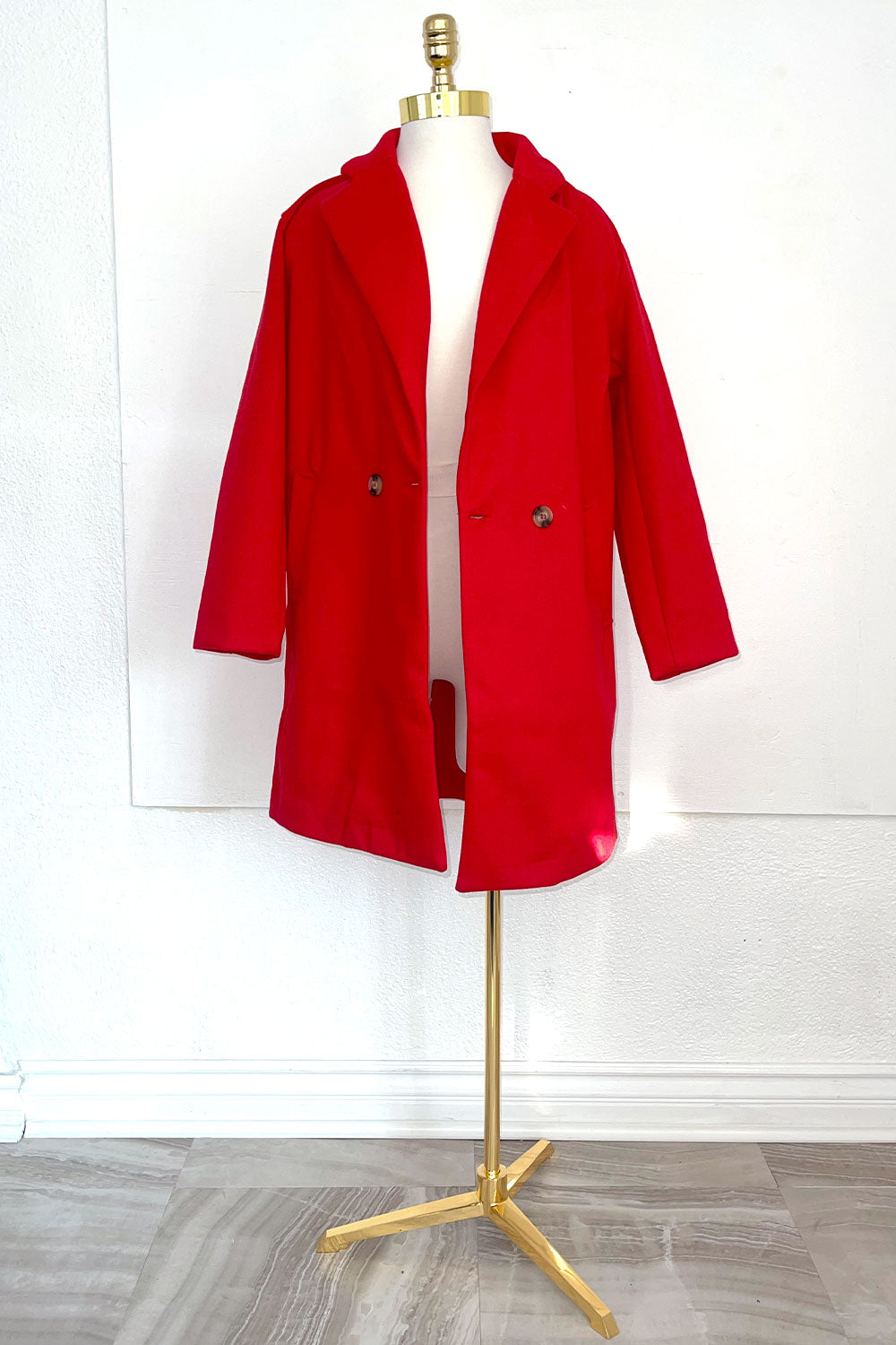 PRISCILLA PEACOAT - RED