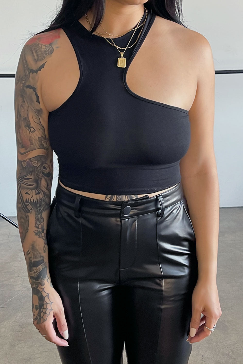DAHLIA ASYMMETRICAL CROP TOP