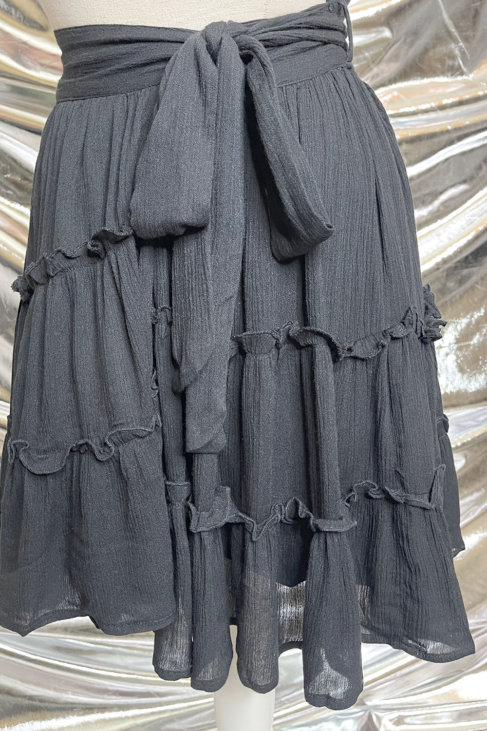 DALIA HALTER RUFFLED MINI DRESS
