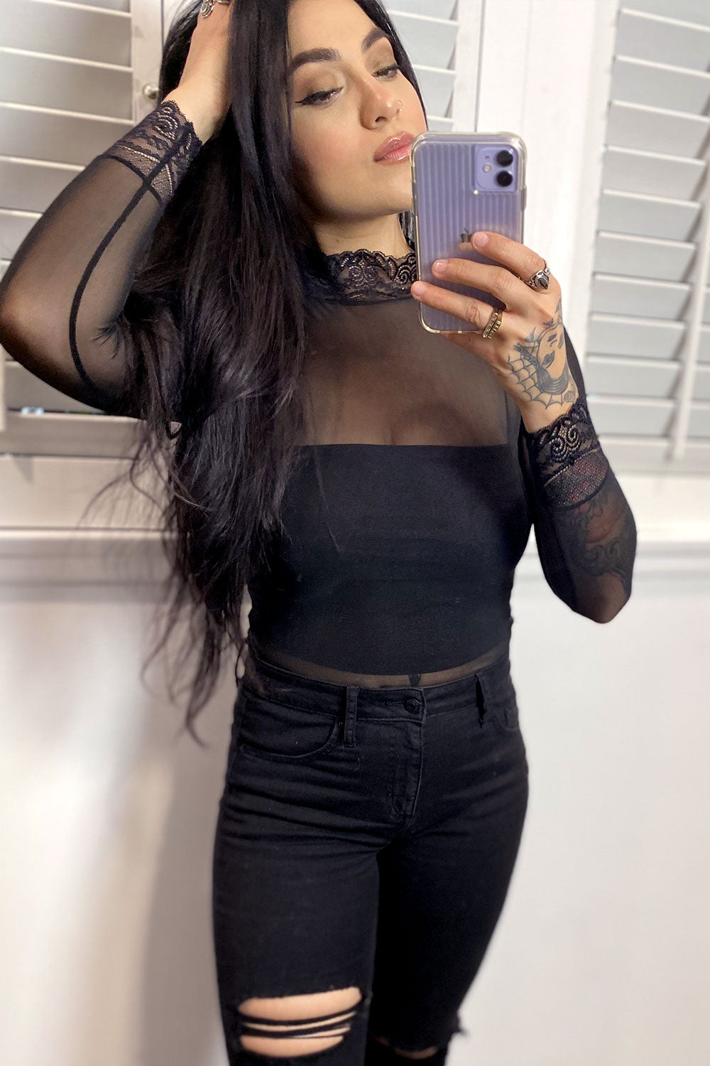 DULCE MESH LACE TOP