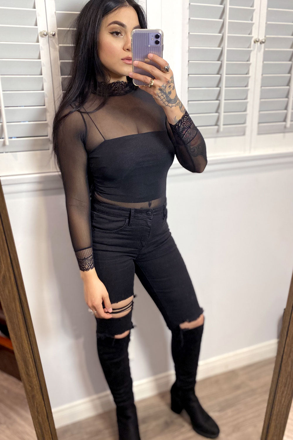 DULCE MESH LACE TOP