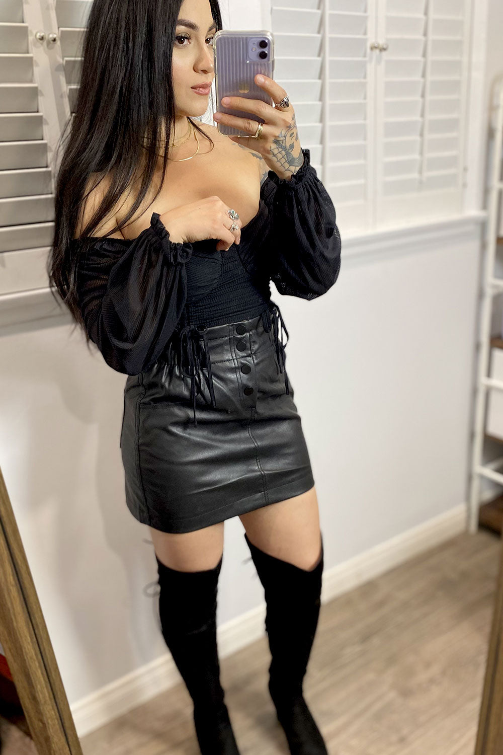 ELECTRA VEGAN LEATHER SKIRT