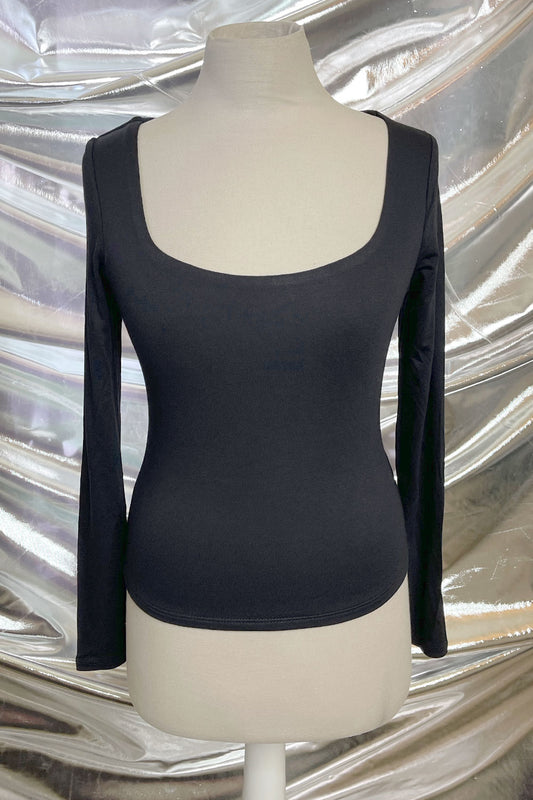 FIONA SQUARE NECK LONG SLEEVE TOP