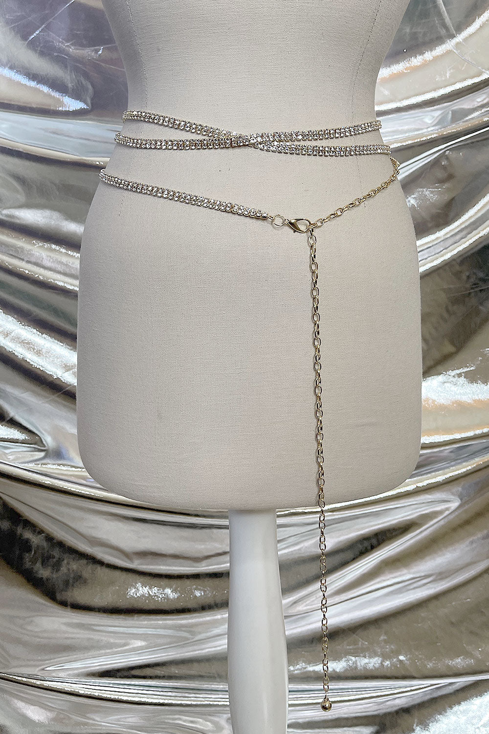 CRISS CROSS RHINESTONE BELT