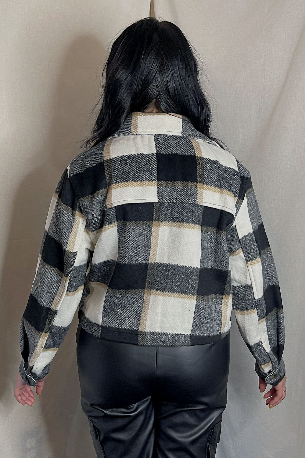 GRACE CROPPED PLAID SHACKET