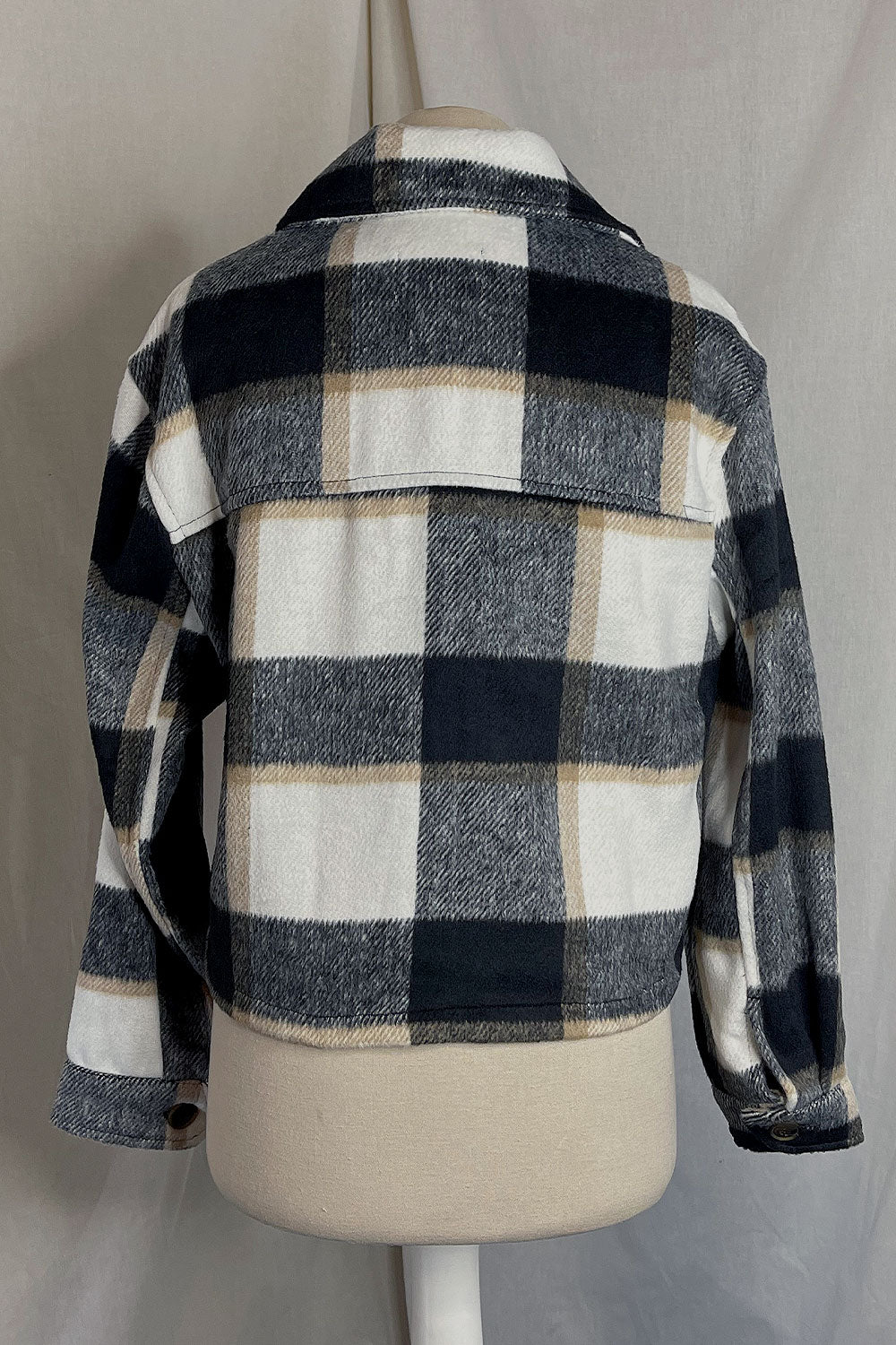 GRACE CROPPED PLAID SHACKET