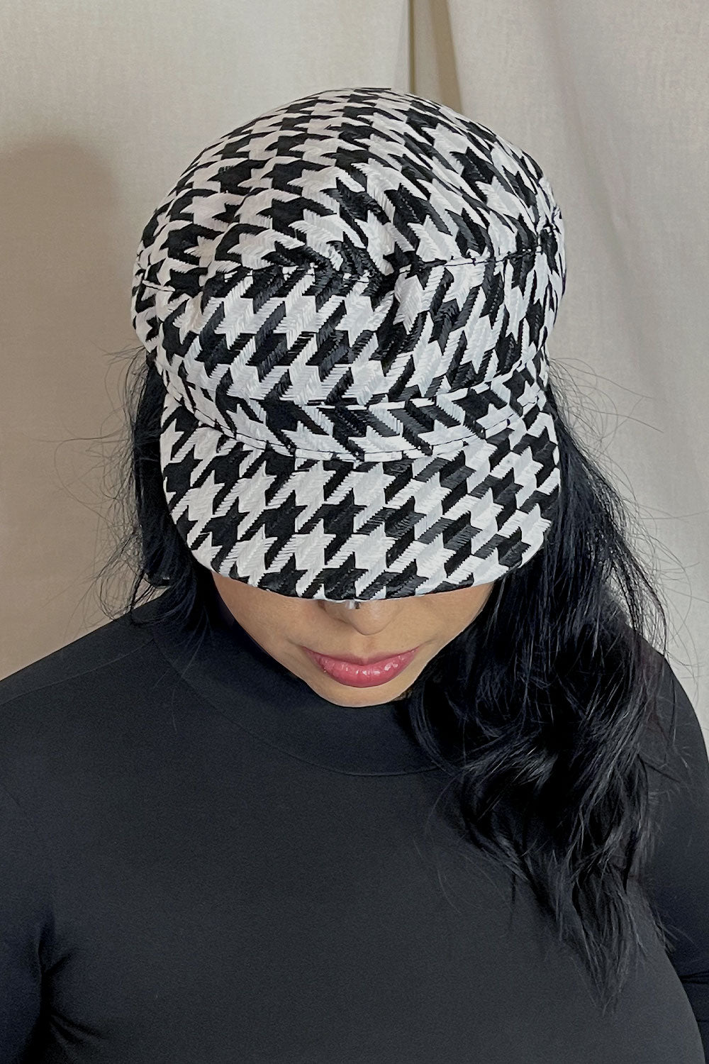 HOUNDSTOOTH BAKER BOY HAT