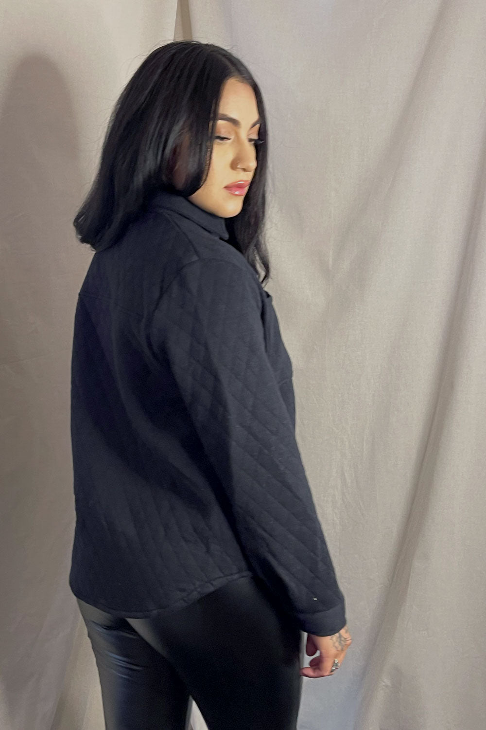 LAUREN DIAMOND QUILTED SHACKET