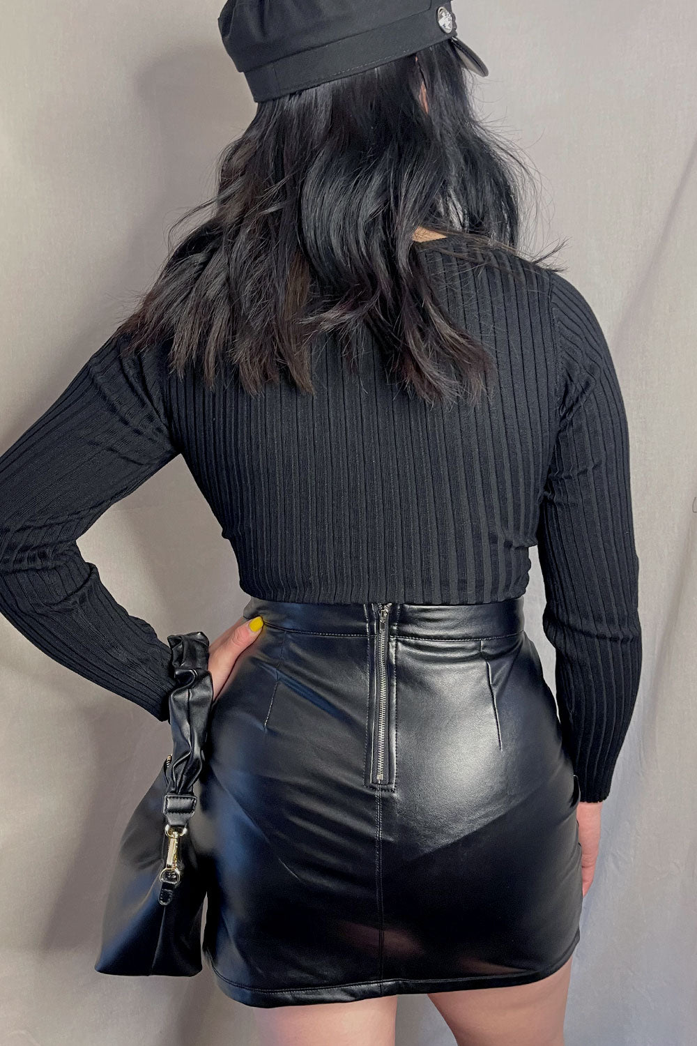 LUPITA FAUX LEATHER SKIRT