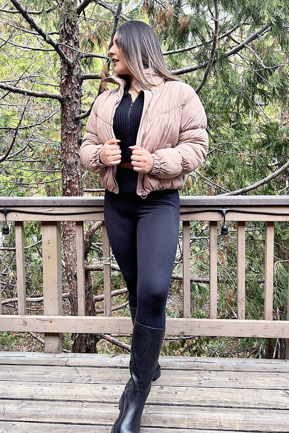 MELODY PUFFER JACKET - MOCHA