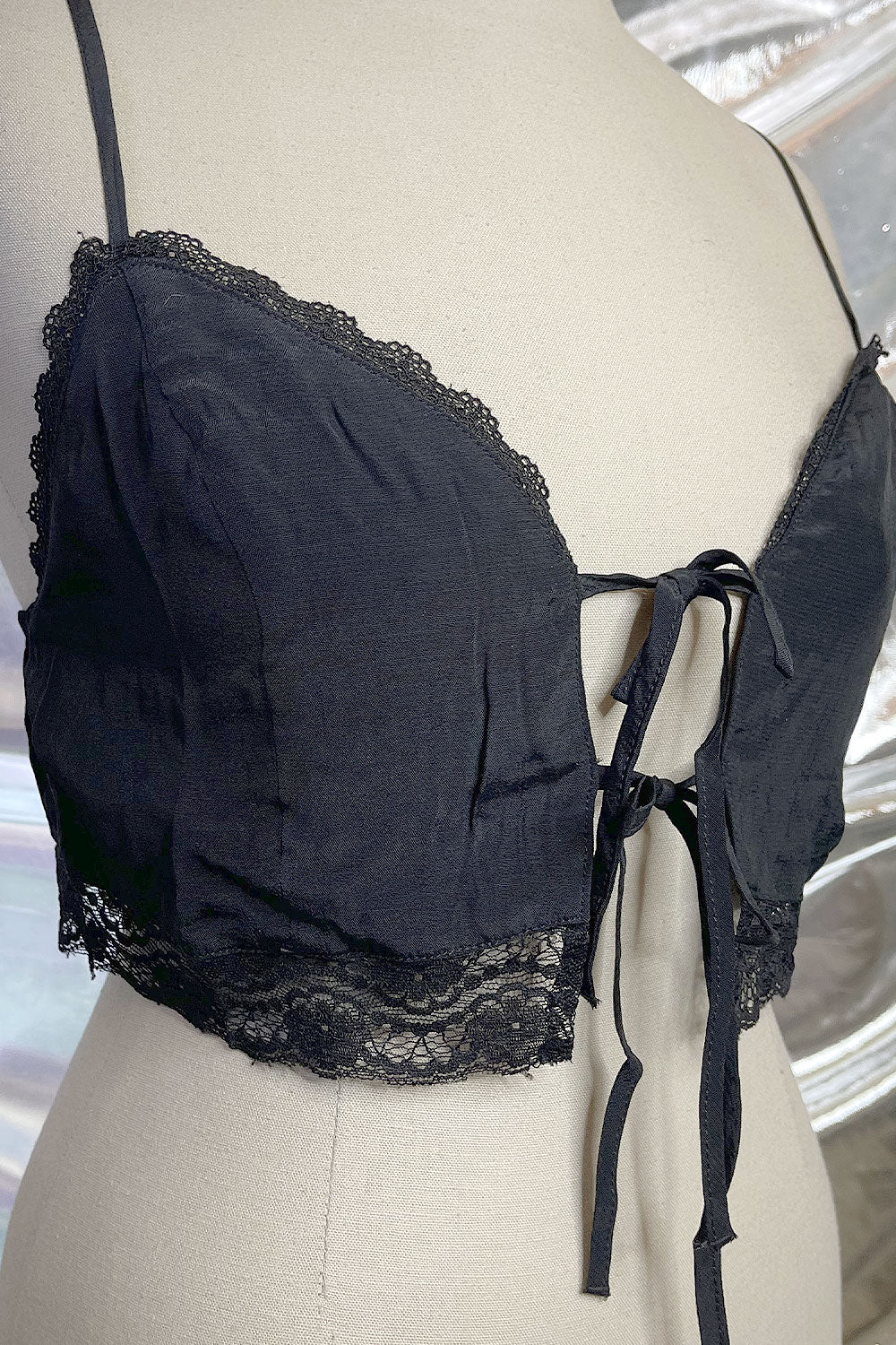 RAISA LACE SATIN CAMI CROP TOP