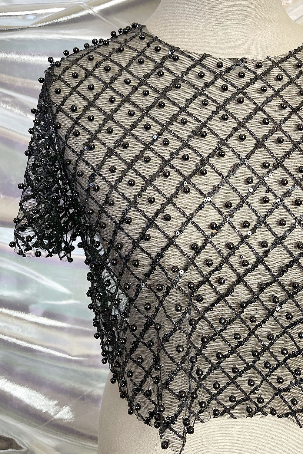 REINA MESH PEARL CROP TOP