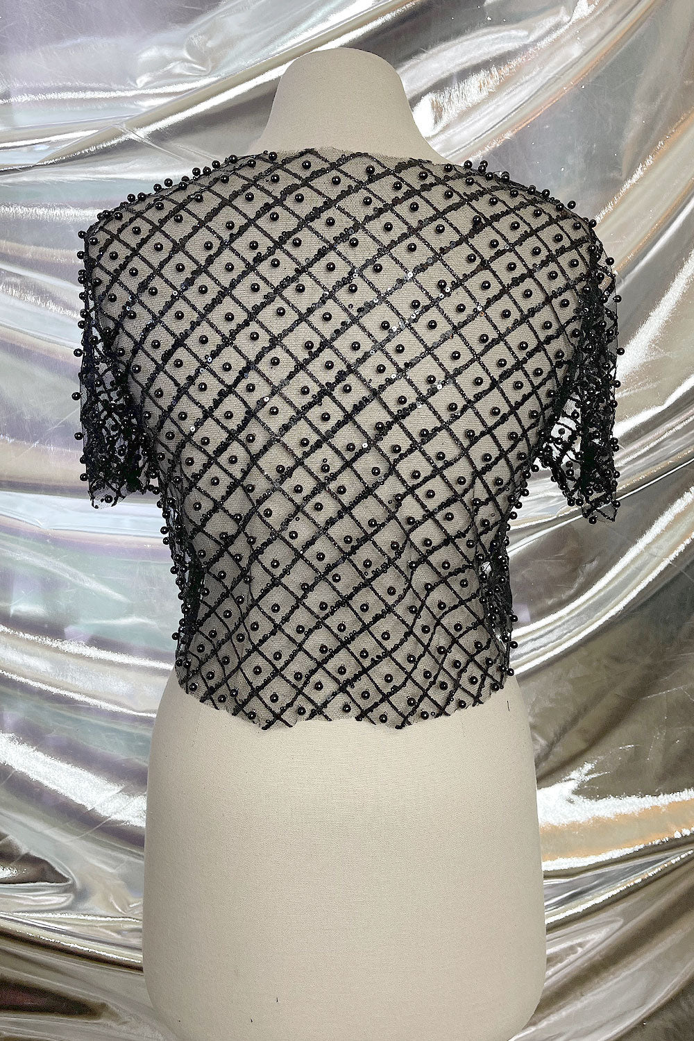 REINA MESH PEARL CROP TOP