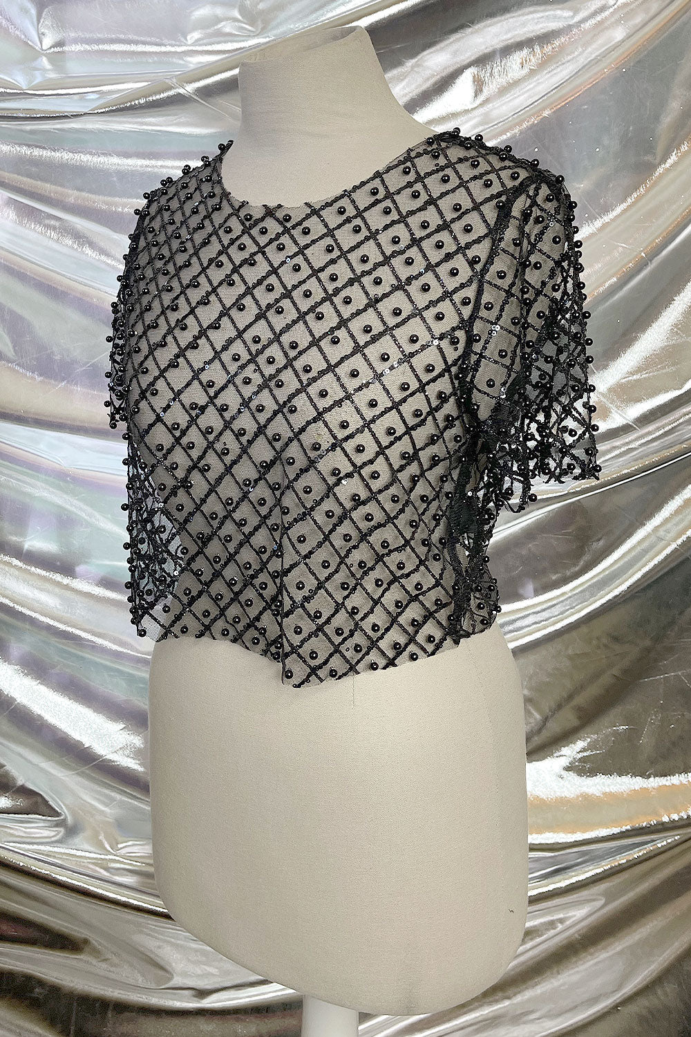 REINA MESH PEARL CROP TOP