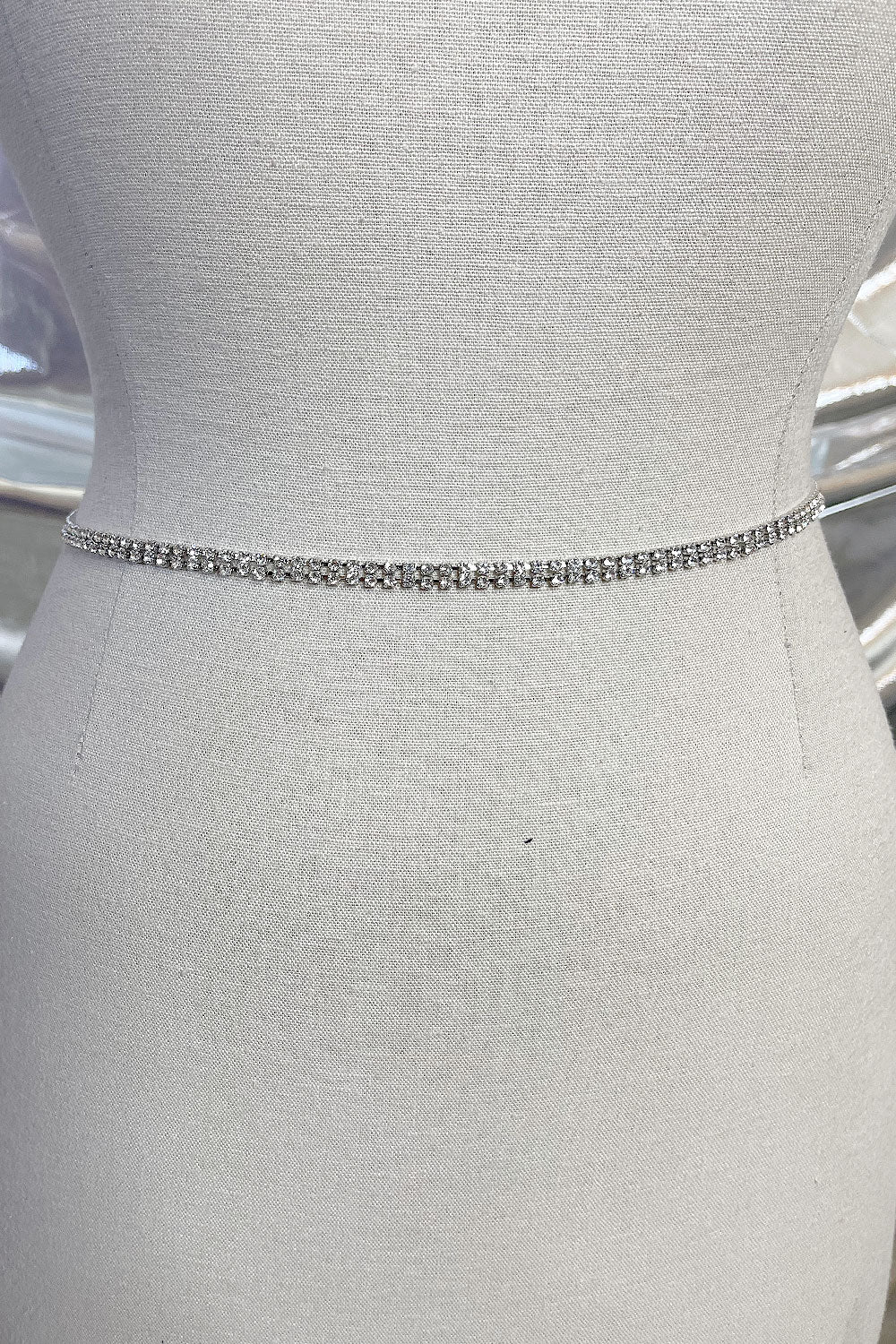 RHINESTONE SINGLE BELT SILVER