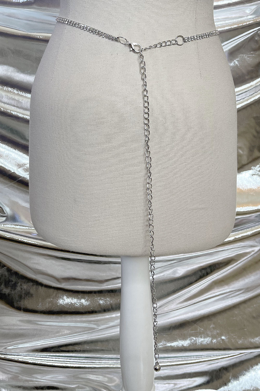 RHINESTONE SINGLE BELT SILVER
