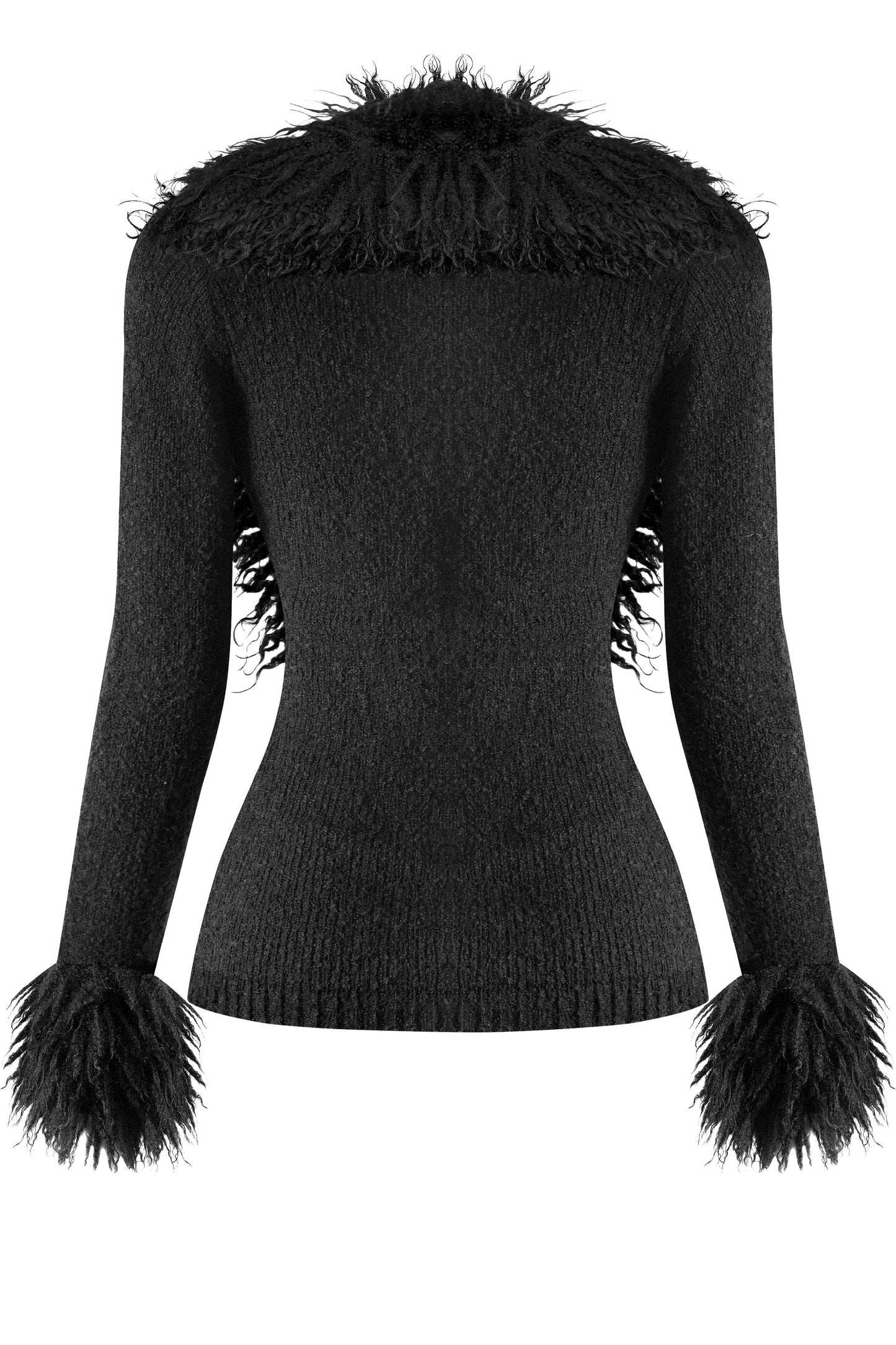 CAROLINA FAUX FUR TRIM CARDIGAN