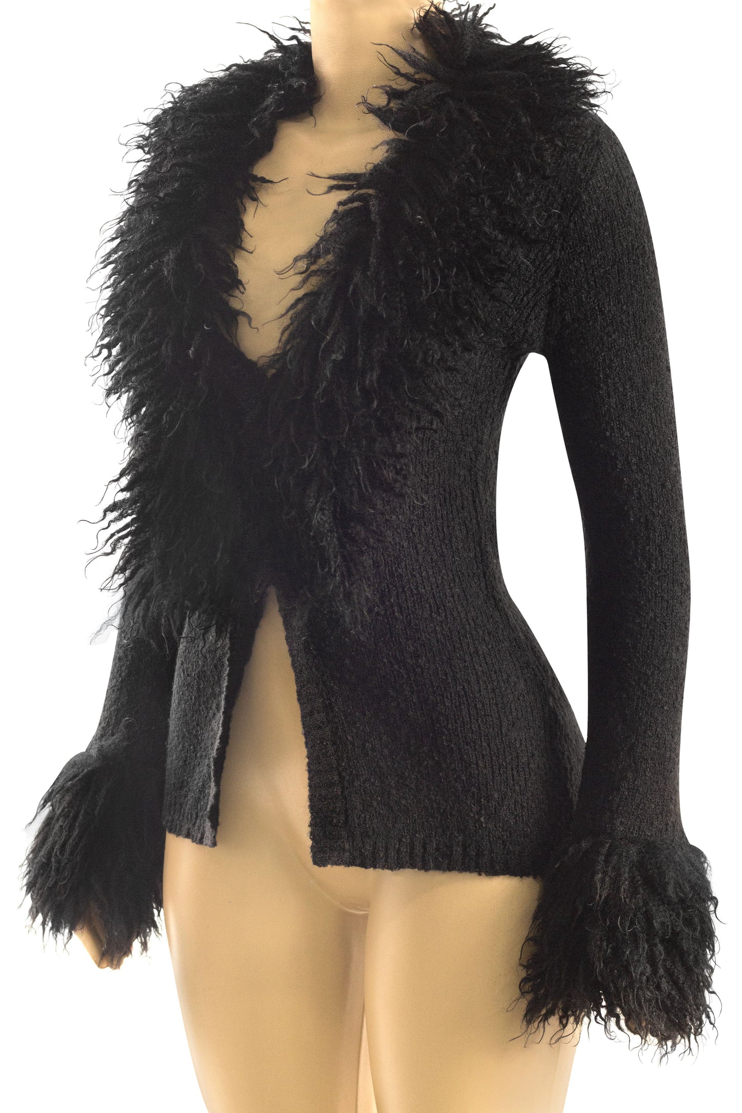 CAROLINA FAUX FUR TRIM CARDIGAN