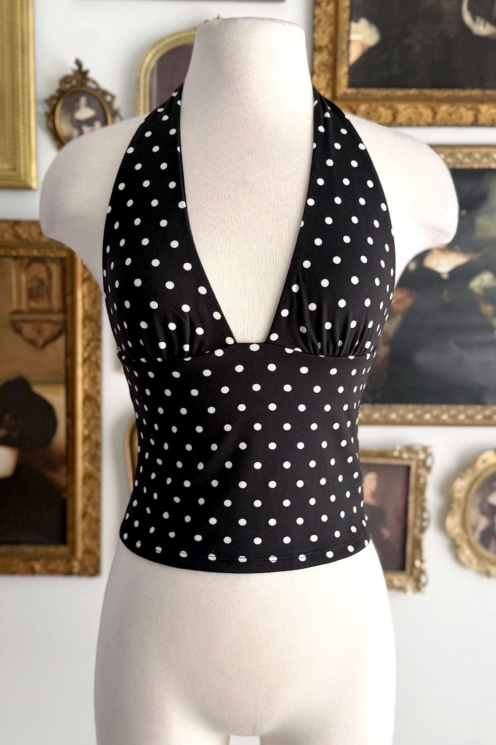 ALLY HALTER POLKA DOT TOP