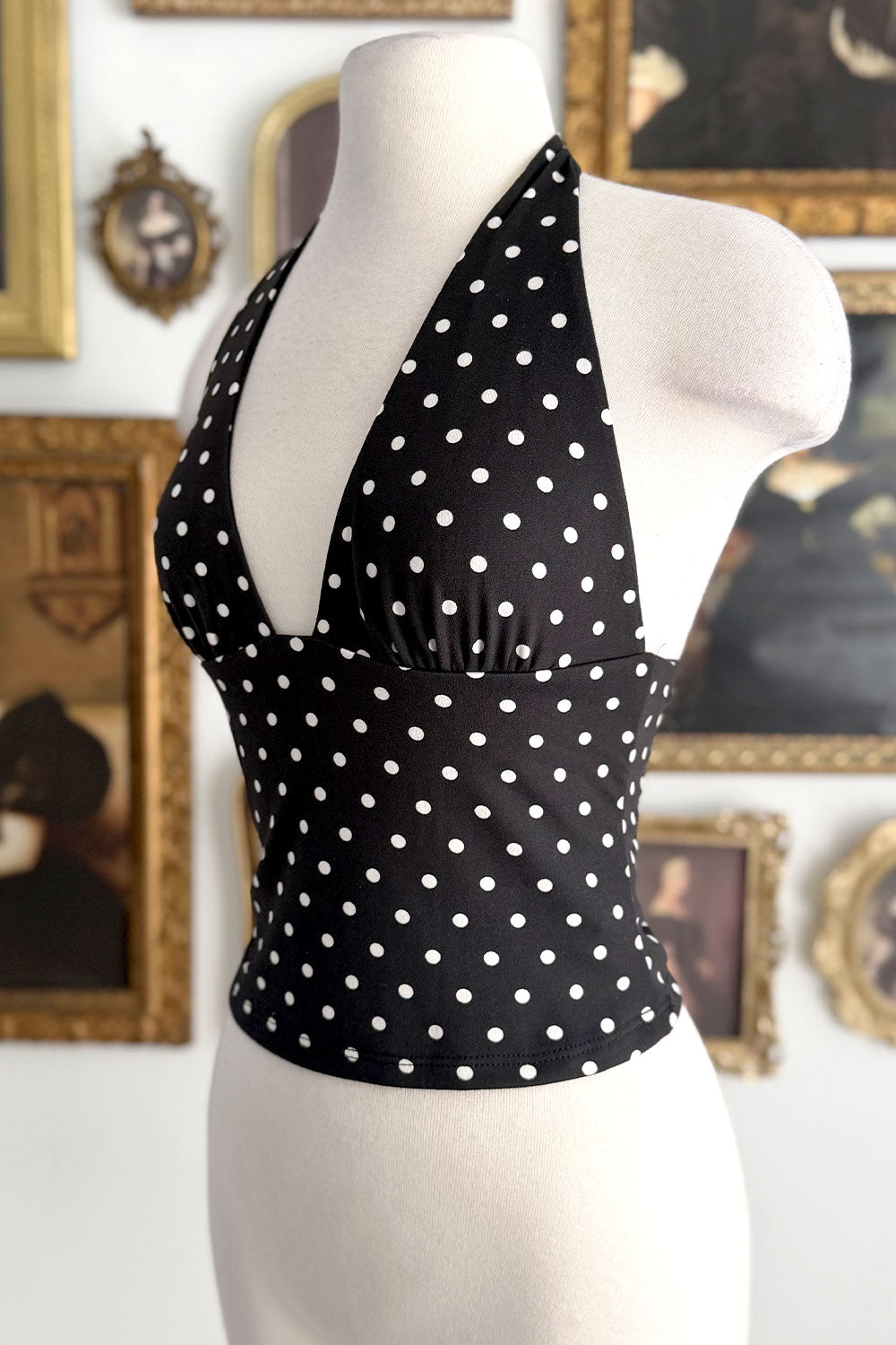 ALLY HALTER POLKA DOT TOP