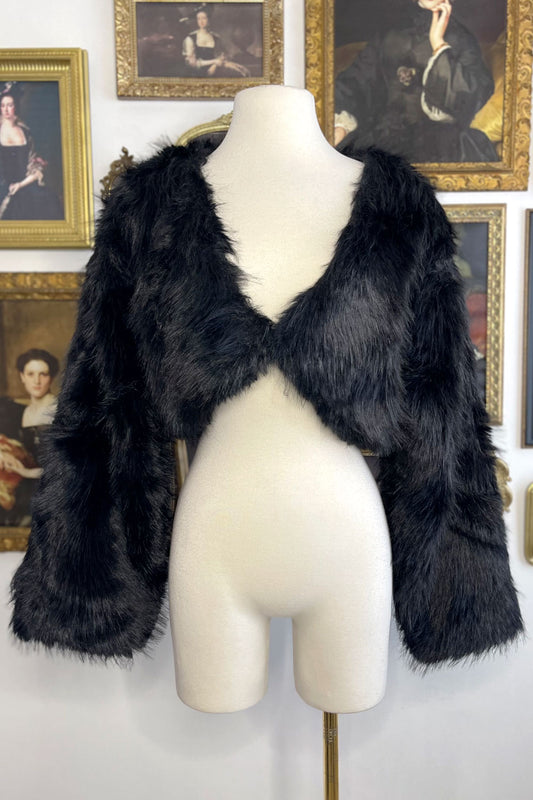 ALLYSSA FAUX FUR CROP JACKET