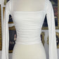 AUDRIANNA SCOOPNECK TOP - WHITE