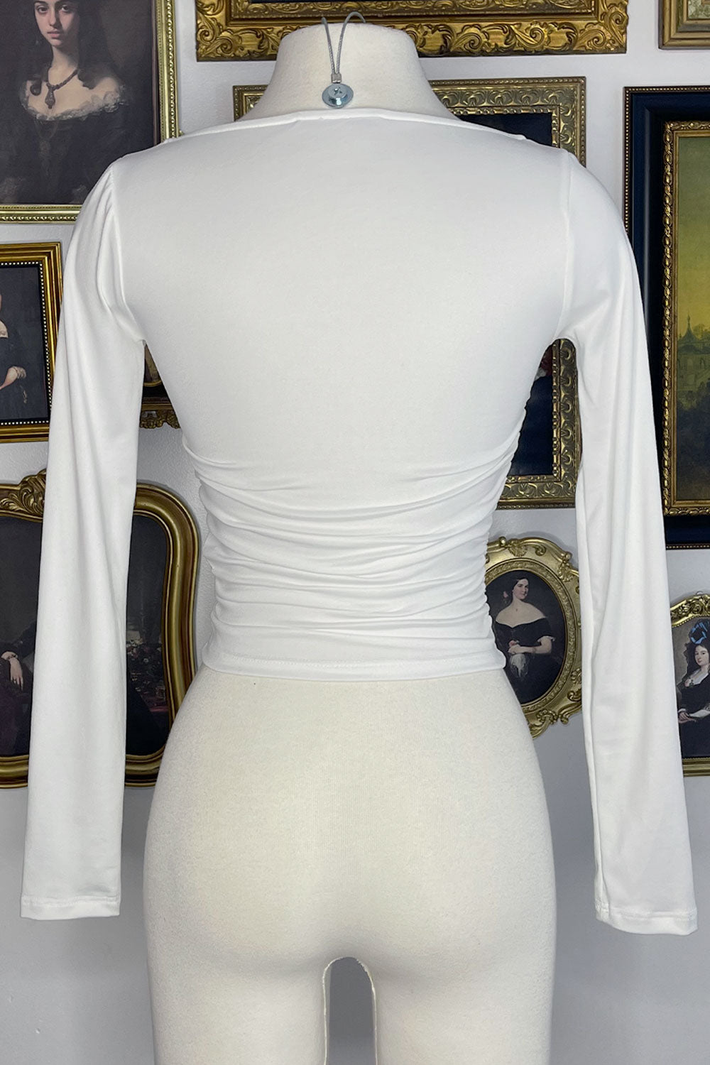 AUDRIANNA SCOOPNECK TOP - WHITE