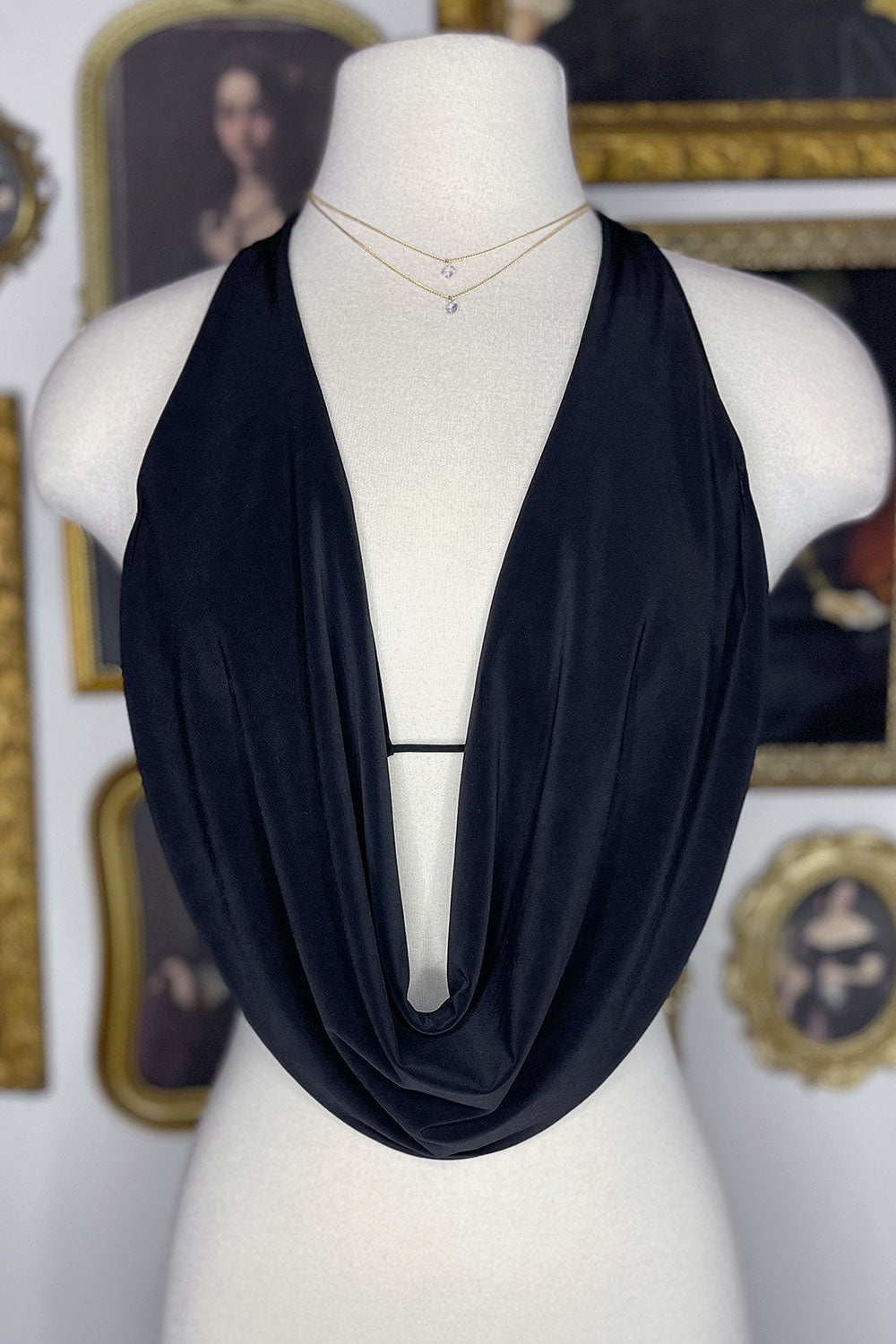 BEKAH OPEN BACK CROP TOP - BLACK