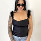 BELLA FEATHER TRIM CAMI TOP