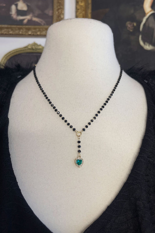 BLACK ROSARY NECKLACE 011