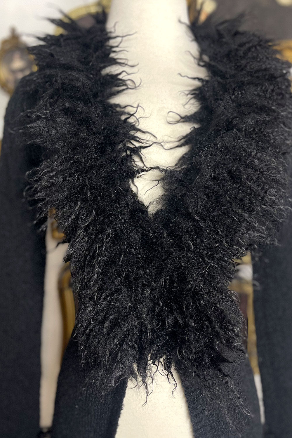 CAROLINA FAUX FUR TRIM CARDIGAN