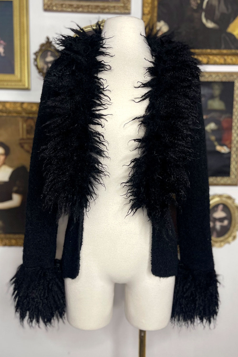 CAROLINA FAUX FUR TRIM CARDIGAN