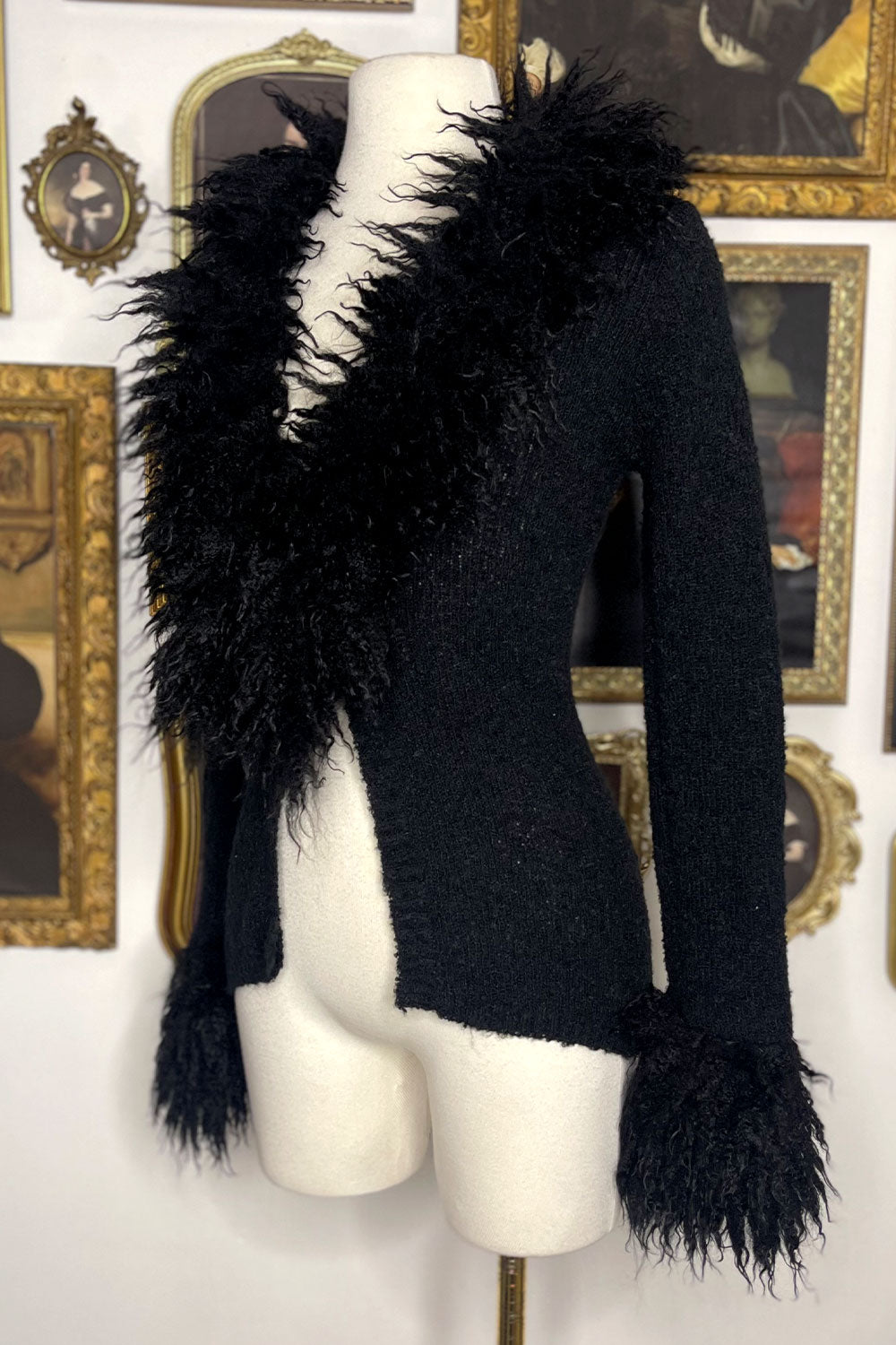 CAROLINA FAUX FUR TRIM CARDIGAN