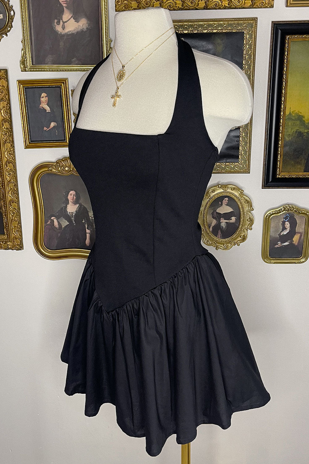 CAT HALTER MINI DRESS
