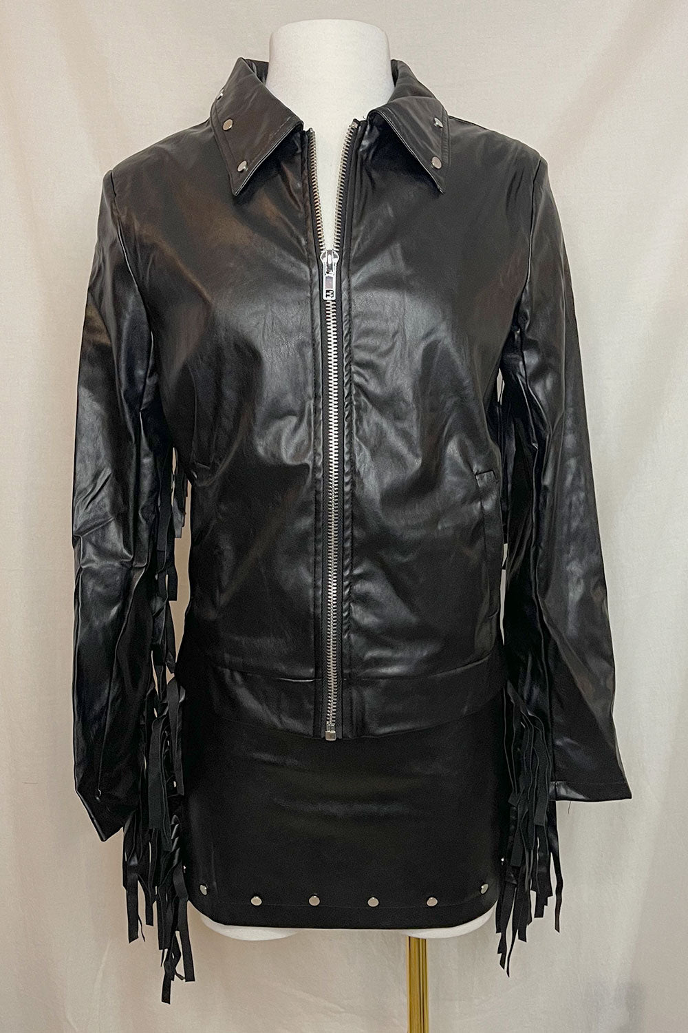 CHELSIE FRINGE LEATHER JACKET