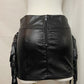 CHELSIE FRINGE LEATHER MINI SKIRT W/ STUDS