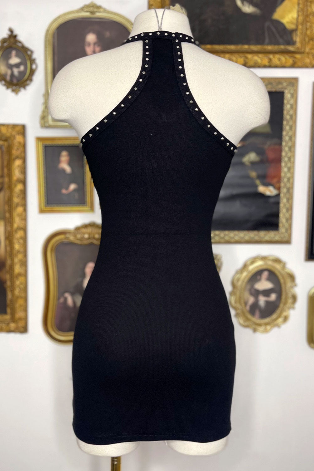 CHRISTINA STUDDED MINI DRESS Small / Black CHRISTINA STUDDED MINI DRESS Small / Black