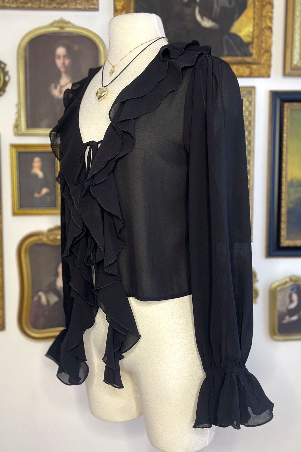 CORRINE RUFFLED SHEER TOP
