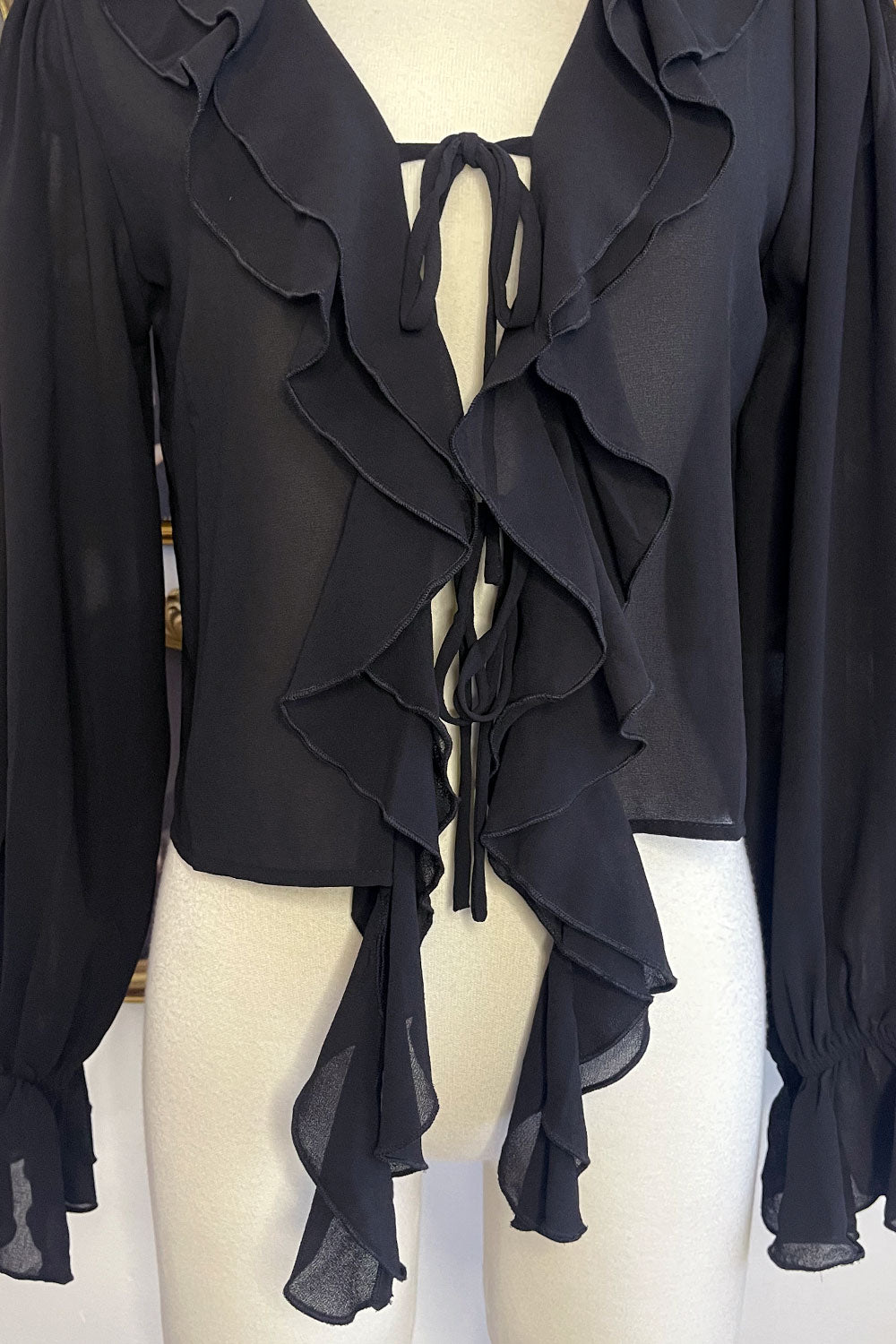 CORRINE RUFFLED SHEER TOP